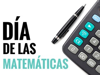 Day of Mathematics Background. Spanish text Día de las Matemáticas and calculator