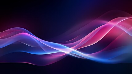 Futuristic Neon Lights Abstract: Vibrant Pink, Purple, and Blue Wave Patterns - Data Transfer Concept - Dynamic Wallpaper