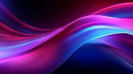 Futuristic Neon Lights Abstract: Vibrant Pink, Purple, and Blue Wave Patterns - Data Transfer Concept - Dynamic Wallpaper