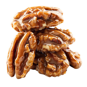 Pecan Pralines, transparent background, isolated image, generative AI