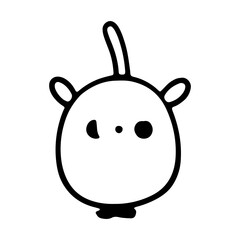 Obraz premium simple cute creatures doodles vector animal cartoon hand drawn art toy outline funny alien