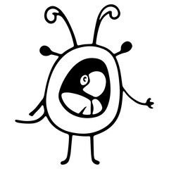 simple cute creatures doodles vector animal cartoon hand drawn art toy outline funny alien