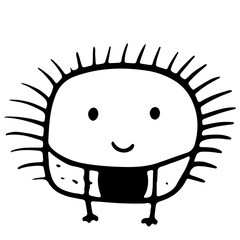 Obraz premium simple cute creatures doodles vector animal cartoon hand drawn art toy outline funny alien