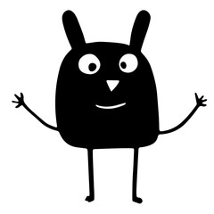 simple cute creatures doodles vector animal cartoon hand drawn art toy outline funny alien