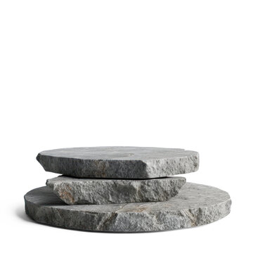 Rock podium on the white background. Stone podest for product, cosmetic presentation. on transparency background PNG
