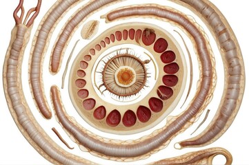 Obraz premium A microscope image of a spiral worm. Generative AI.