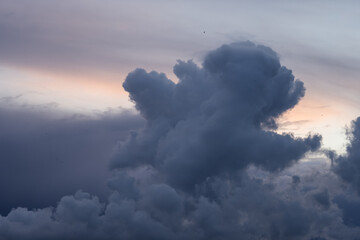 Dramatic clouds on sky before storm