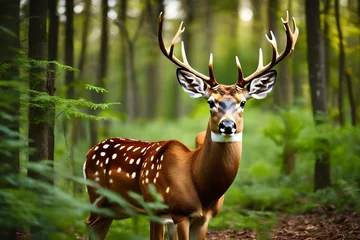 Foto auf Alu-Dibond deer in the forest © Muhammd