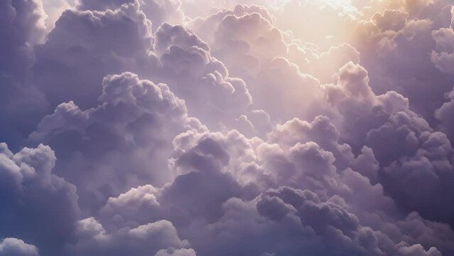 A stunning display of deep purple hues backlight a wall of clouds.