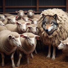 Visualisation of the expression; "A wolf in sheep's clothing".