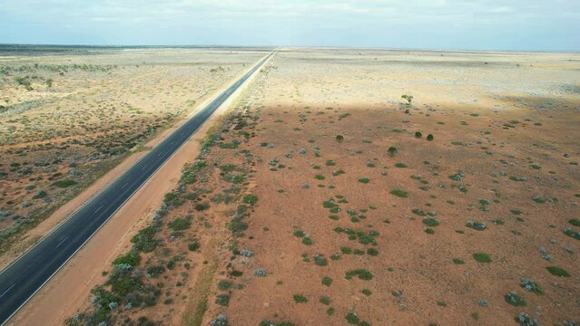 Straight highway across the Australian desert