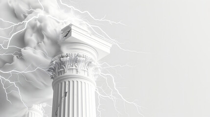 Electric pillar on a white background.