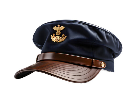Navy Captain Hat Isolated on Transparent Background. Navy Cap