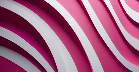 Large, decorative Pink and white wall made up of many layers Like wave 