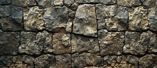 A close-up photo showcases a stone wall made of various rocks and bricks. The natural and composite materials create a unique pattern on the rectangular structure.