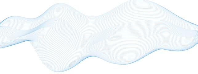 Wave with lines created using blend tool Abstract blue wave lines pattern on white background with space for your text