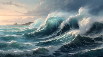 Sea waves sketch. Storm wave, vintage tide and ocean beach storms hand drawn vector illustration set