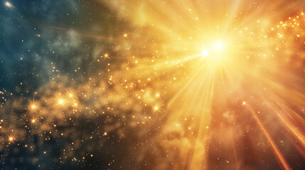 Abstract golden light explosion, ideal for festive background or cosmic theme illustration