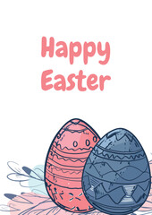 Happy Easter card with Easter eggs and empty space for your text