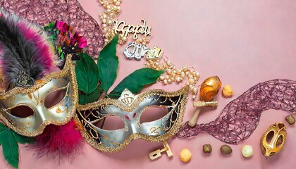 Celebrating Purim: Festive Carnival Masks and Traditional Delights Adorn this Joyful Postcard"