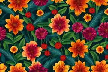 Foto auf Acrylglas seamless background with flowers © Muhammd