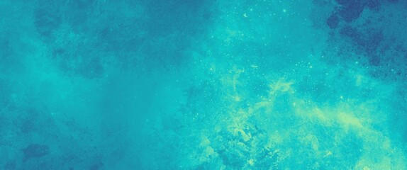 Neon blue-green texture, abstraction with stone elements and light particles.Neon blue-green texture, abstraction imitating the galaxy. Jasne błękitne tło imitujące galaktykę © MP_Artworks