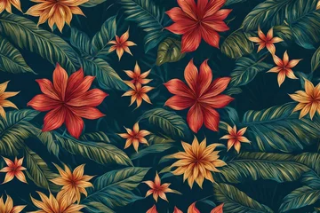 Fototapete Rund seamless floral pattern © Muhammd