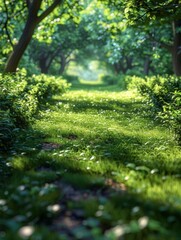 Obraz premium Dense Green Forest Filled With Trees