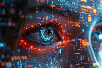 Futuristic Interface Enhancing Womans Eye