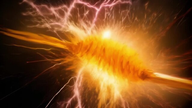 Highspeed particles colliding and creating a sonic boom, as shown in this microscopic .