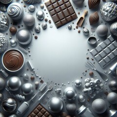 mix chocolate background for world chocolate day. top views