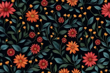 Fotobehang seamless floral pattern © Muhammd