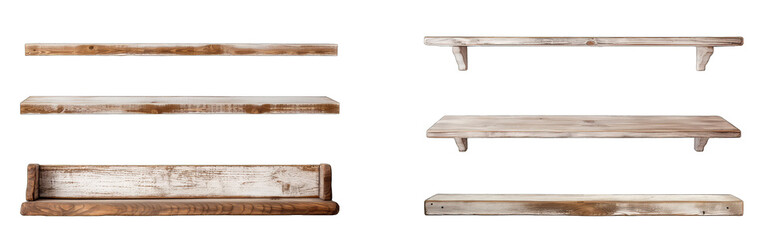 collection of wooden shelves table png