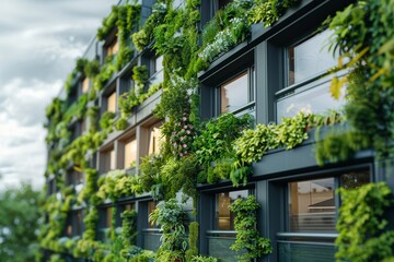 Fototapeta na wymiar Building Covered in Lush Green Plants