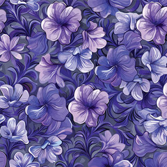 Floral seamless pattern with violet flowers 
