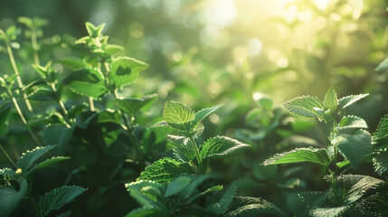 Lemon Balm flourishing in a garden oasis. 