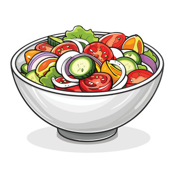 Bowl saladegetables harvestector illustration is