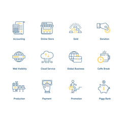 Set Of Financial Business Vector Icon Design