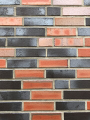 red and blackbrick wall vertical background