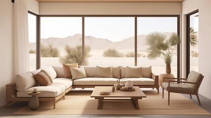 Minimalist Desert Oasis Infuse your sunroom with minimalist desert-inspired design
