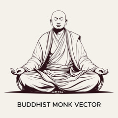 illustration of a monk meditating