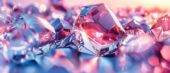 Crystal gems sparkle in a kaleidoscope of colors, capturing the natural beauty and brilliance of precious stones - obrazy, fototapety, plakaty