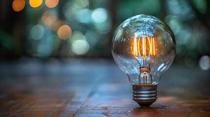 Light Bulb with Idea Concept on Yellow Background