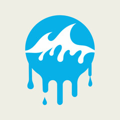 Creative Cool Water Shape: Minimalist Melting Brand Sign Theme for Print on Demand Design