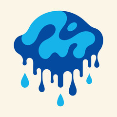 Creative Cool Water Shape: Minimalist Melting Brand Sign Theme for Print on Demand Design