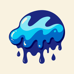 Creative Cool Water Shape: Minimalist Melting Brand Sign Theme for Print on Demand Design