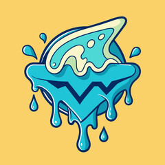 Creative Cool Water Shape: Minimalist Melting Brand Sign Theme for Print on Demand Design