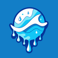 Creative Cool Water Shape: Minimalist Melting Brand Sign Theme for Print on Demand Design