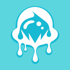 Creative Cool Water Shape: Minimalist Melting Brand Sign Theme for Print on Demand Design