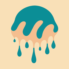 Creative Cool Water Shape: Minimalist Melting Brand Sign Theme for Print on Demand Design